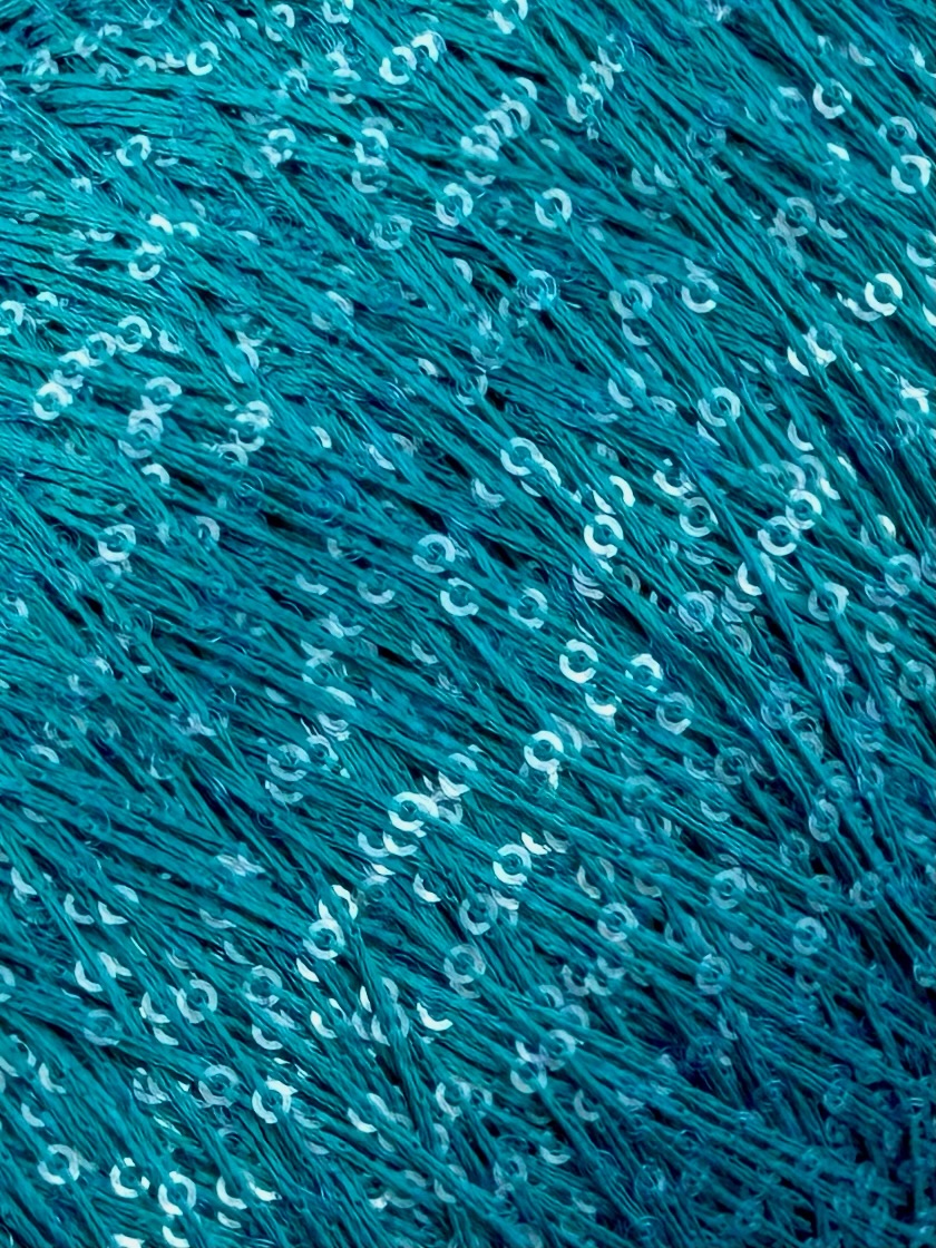 Torciatura di Domaso Art. Spangle Colours 4.5 – fil à paillettes col. Vert pétrole 318